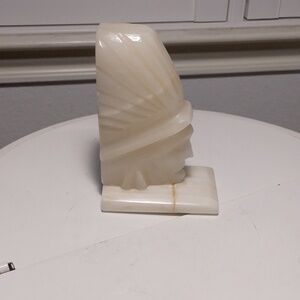 Vintage Native American Head Polished Onyx Bookend